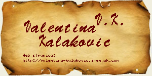 Valentina Kalaković vizit kartica